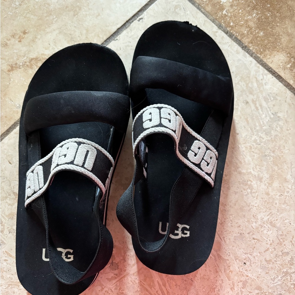 UGG Kids Black Flip Flops